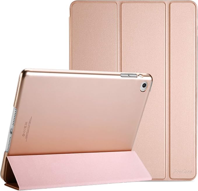 ProCase Slim Stand Case for iPad Air 2nd Gen 2014 Black | Fits Models A1566 / A1567 Ultra Slim Lightweight Protective Shell Translucent Frosted Back