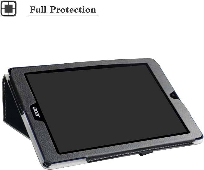 Bige for Acer Chromebook Tab 10 CasePU Leather Folio 2-Folding Stand Cover for Acer Chromebook Tab 10 9.7 TabletBlack