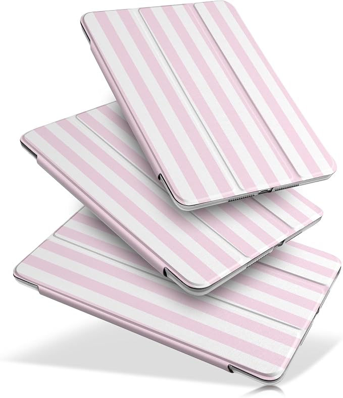 Compatible with iPad 10.2 Inch Case 2021 2020 2019 Smart Lightweight Trifold Stand Hard Plastic Transparent Cover Support Auto Sleep/Wake for iPad 10.2 9th/8th/7th Gen - Bear &amp Cherry