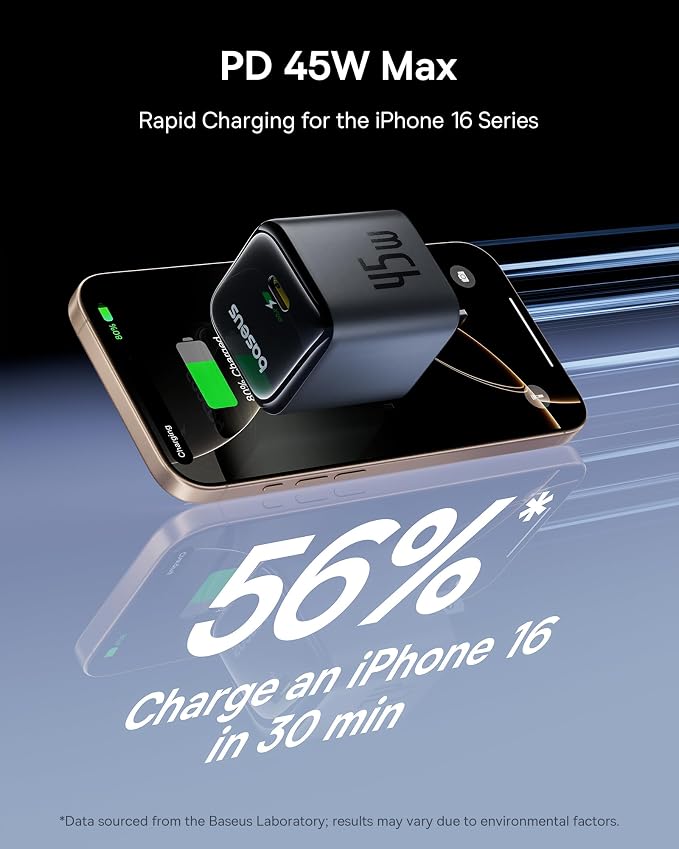 Baseus 30W USB C Charger Block 2 Pack Fast Charger Type C with USB-C Cable Compact Wall Charger for iPhone 17/16/15 Series iPad Galaxy S26/S25 Ultra and MacBook Air Black