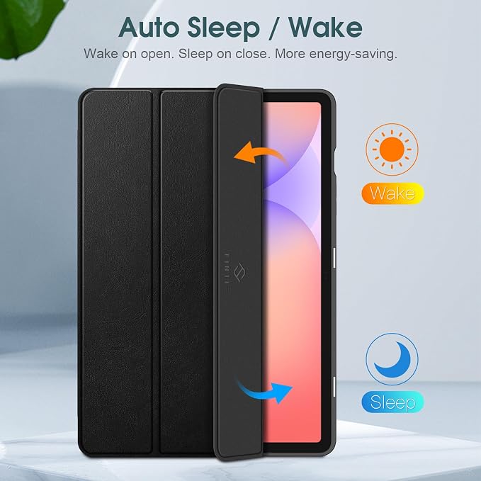 Fintie Slim TPU Case for Samsung Galaxy Tab S10 Lite/S10 FE/S9 FE 5G 10.9 | Tri-Fold Viewing Stand Full Protection S Pen Holder Auto Sleep Wake Black