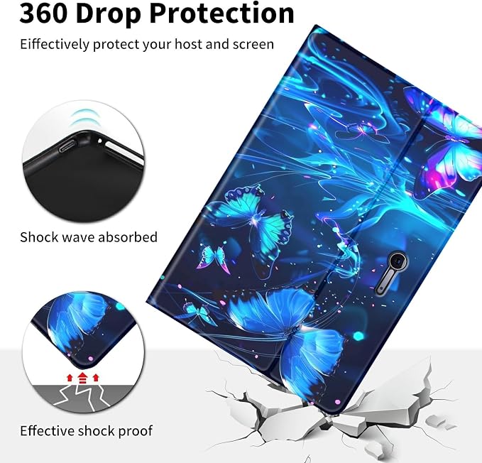 Case for Microsoft Surface Go 4/3/2/1 (2023/2021/2020/2018)-Slim PU Leather Lightweight Adjustable Stand Smart CoverAmerican Flag