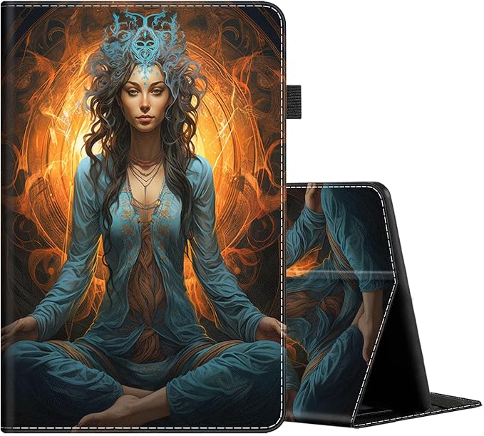 Case for All-New Amazon Fire HD 10 and 10 Plus Tablet (13th/11th Generation 2023/2021 Release) 10.1 Multi-Angle Smart Stand Cover Auto Sleep/Wake Skull and Fire