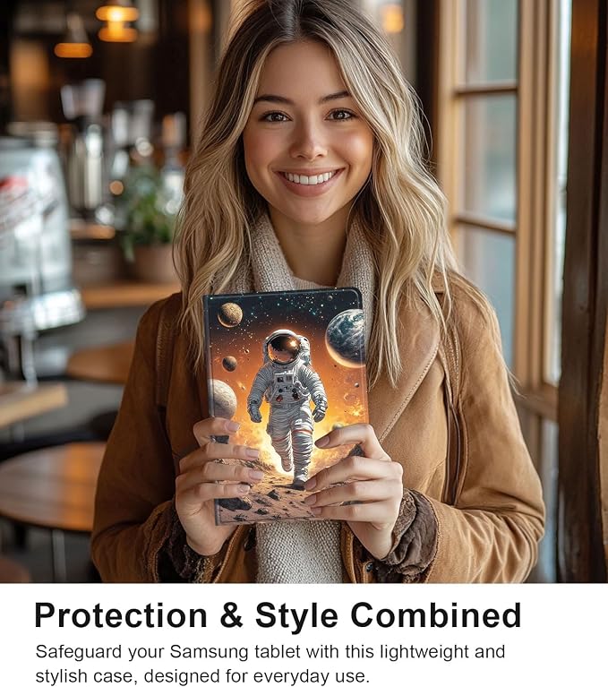 Case for Samsung Galaxy Tab A11 Plus 2026 &amp Galaxy Tab A9+ 11 Slim Smart Stand Cover with Auto Wake/Sleep Shockproof Protective Shell for Work &amp School Astronaut