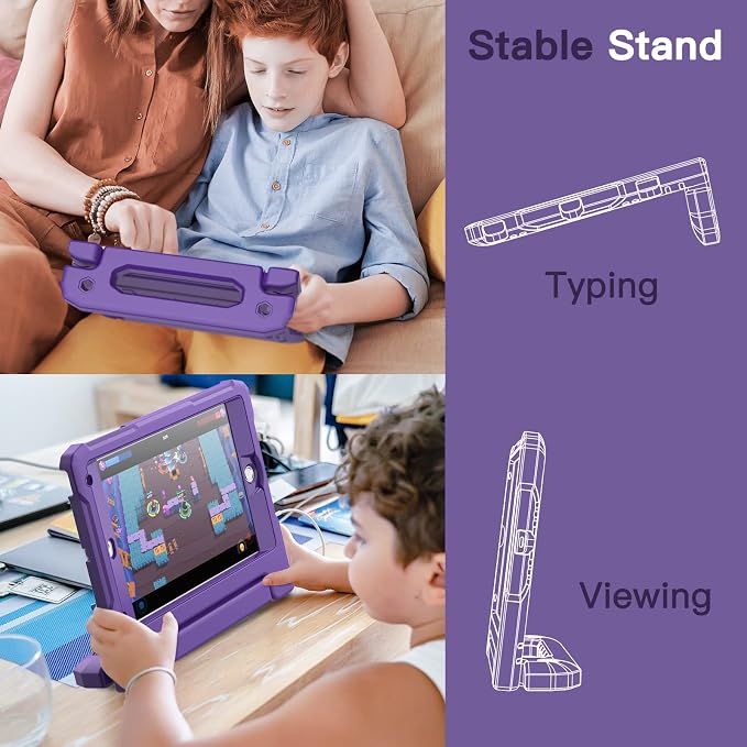 JETech Kids Case for iPad mini 5/4/3/2/1 Black | For iPad mini 7.9 (2019/2015/2014/2013/2012) Built-in Screen Protector 360 Handle Stand Shockproof Kid-Friendly