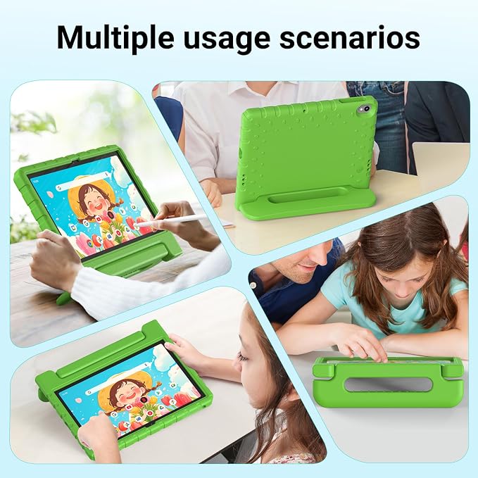 Kids Case for Onn 10.1 Tablet 2024 Gen 4(Model:100135925) ShockproofBlack | Lightweight EVA Foam Foldable Handle Stand Precise Cutouts Kid-Friendly For Daily Use