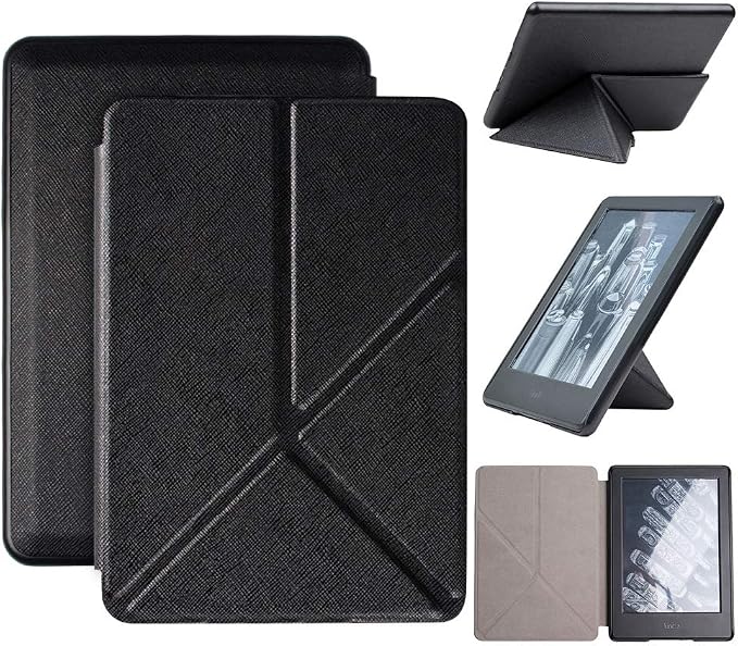 Case for 6-inch Kindle Paperwhite 4 (10th Gen 2018 Releases) Standing Origami Slim Shell Cover with Auto Wake/Sleep for Amazon Kindle Paperwhite 2018 E-Reader Black