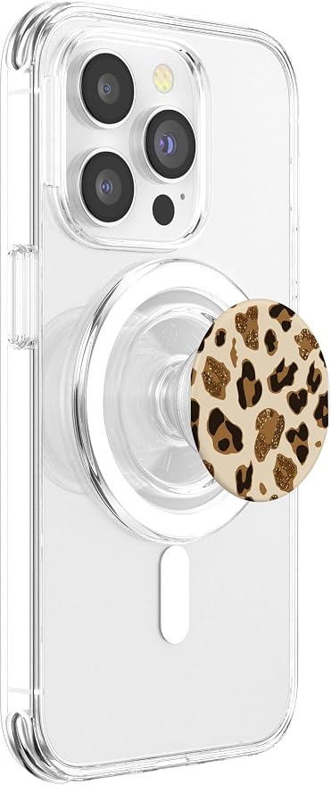 Gold Brown Leopard Print Cheetah Print PopSockets Adhesive PopGrip