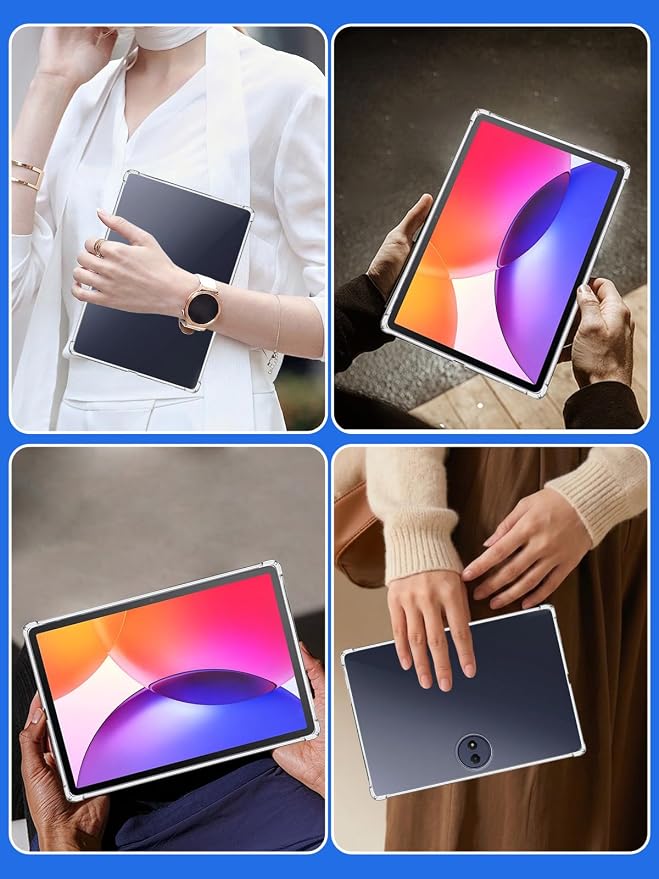 TPU Case for TCL TAB A1 Plus 12.2-Inch Tablet Soft Flexible Shockproof Cover with Airbag Protection Anti-Scratch(Clear)
