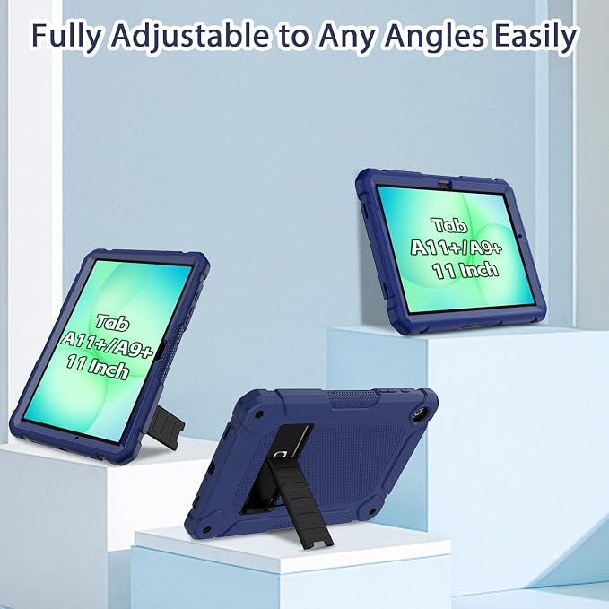 BMOUO Case for Samsung Galaxy Tab A11+ Plus/A9+ Plus 11 Inch 2026/2024 Heavy Duty Shockproof Rugged High Impact Protective Galaxy Tab A11 Plus/A9 Plus Case Black