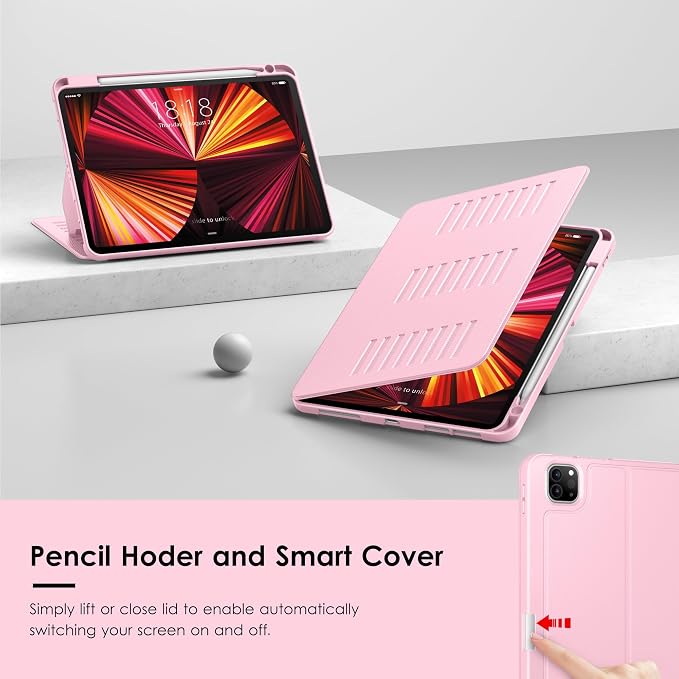 VIKESI Case for iPad Pro 11 inch (M5/M4) 2025/2024Multiple Angles Magnetic Stand CoverShockproof BackPencil Holderand Auto Sleep/WakeBlack