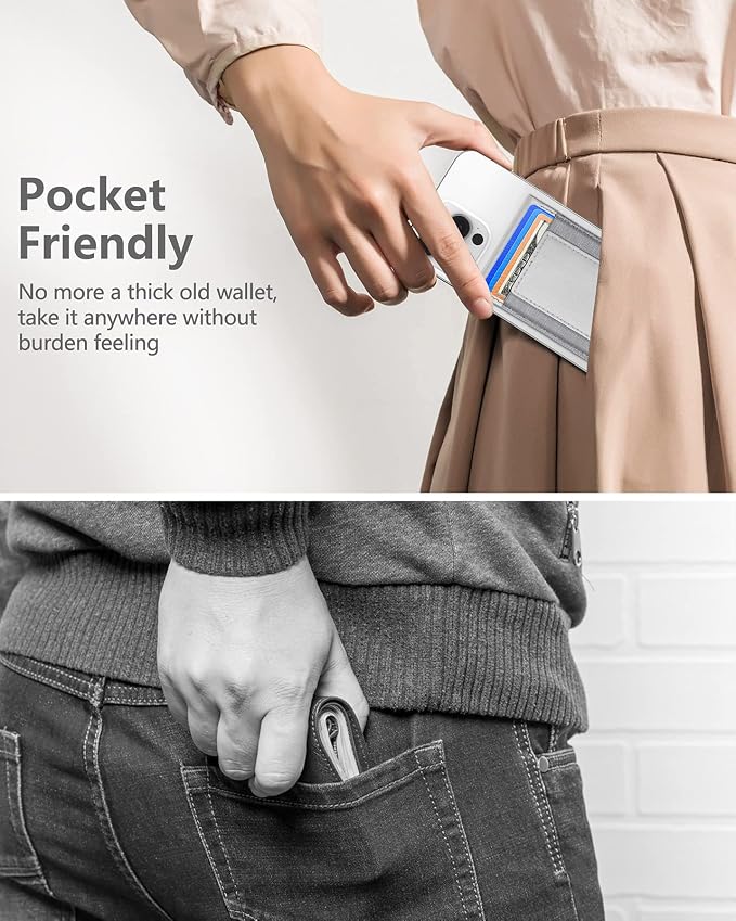 ExtreLife 2-in-1 Magsafe Wallet Adjustable Stand Open ID Window Magnetic Wallet for iPhone 17/16/15/14 Pro Max/14 Pro/14 Plus/13/12 Series 9 Cards Holder Vegan Leather Black