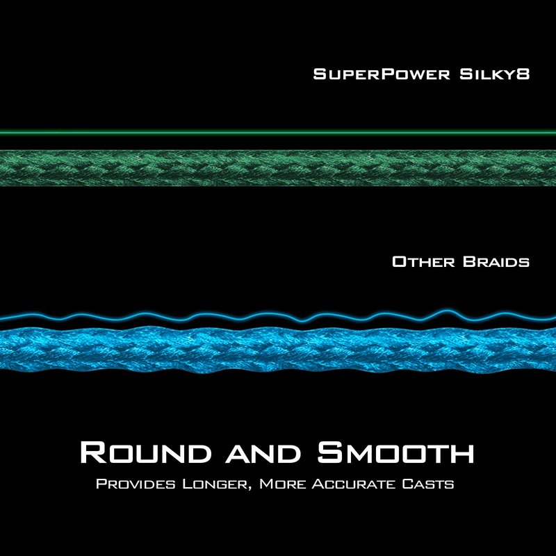 KastKing Superpower Silky8 Braided Fishing Line, Black, 8 Strands, 80LB, 500 Yds