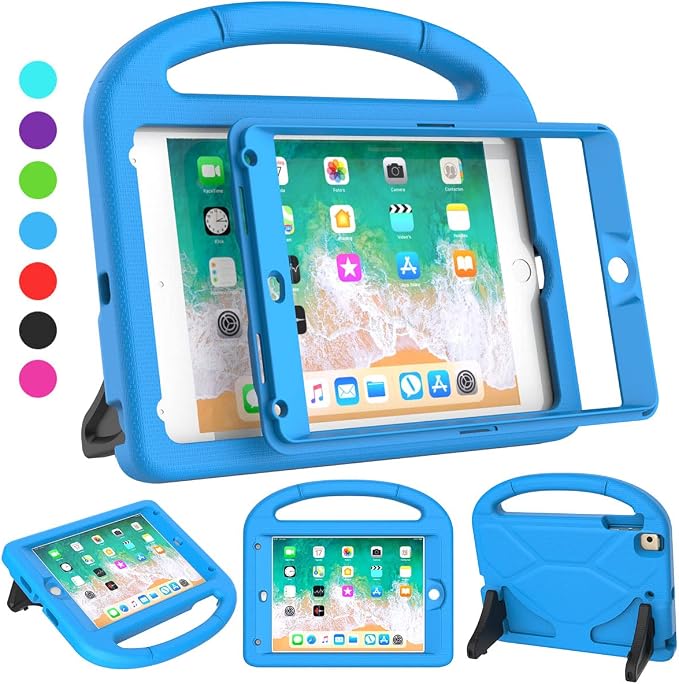 SUPLIK Kids Case for iPad mini 4/5 (7.9) Built-in Screen Protector Durable Shockproof Protective Cover with Handle Stand for 7.9 inch Apple iPad mini 4th/5th Generation Black