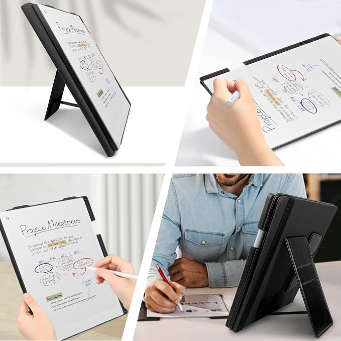 E NET-CASE Case for Remarkable 2 Paper Tablet - Business Design Protective Stand Cover with Pen Holder/Hand Strap/Carrying Shoulder Strap &amp Auto Sleep/Wake for 10.3 2020 Released (Green)