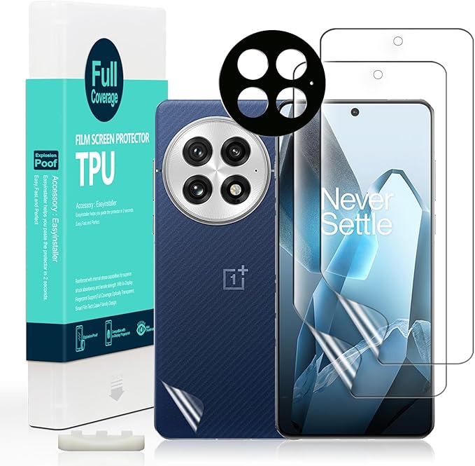 Ibywind Screen Protector For OnePlus 13 5G 6.82(2 Pcs)Flexible TPU FilmWith 1Pc Camera Lens Protector1Pc Back FilmBubble Free[Easy to install]