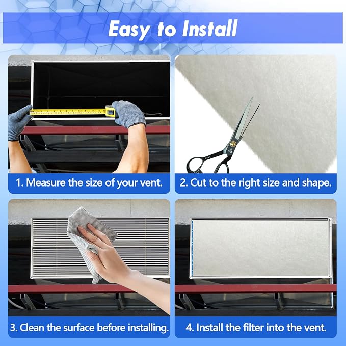 Air Vent Filters Kit, MERV 8 Electrostatic Air Filter, Vent Filters