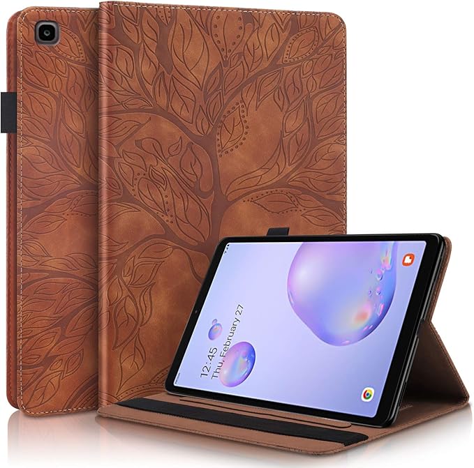 Case for Samsung Galaxy Tab A 8.4'' 2020 SM-T307 PU Leather Folio Stand Cover Protective Shell Lightweight with Pencil Holder Card Pocket Elastic Belt for Galaxy Tab A 8.4 Tablet 2020 - Brown