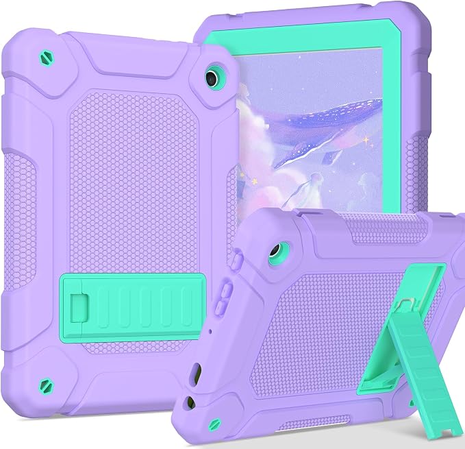 MENZO All-New Case for 8 Tablet Slim Shockproof Rugged High Impact Protective Case with Kickstand Black