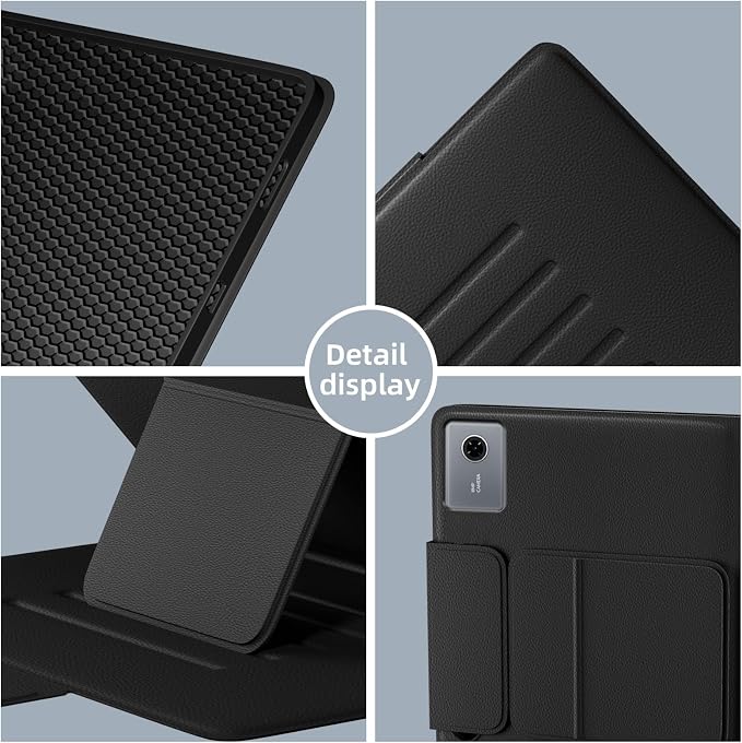 Case for Lenovo Idea Tab 11'' / M11 (TB336FU/TB330FU) 11 Inch 2025/2024 with Screen Protector Adjustable Angles Stand Back Cover Shockproof Premium PU Leather Case (Black)