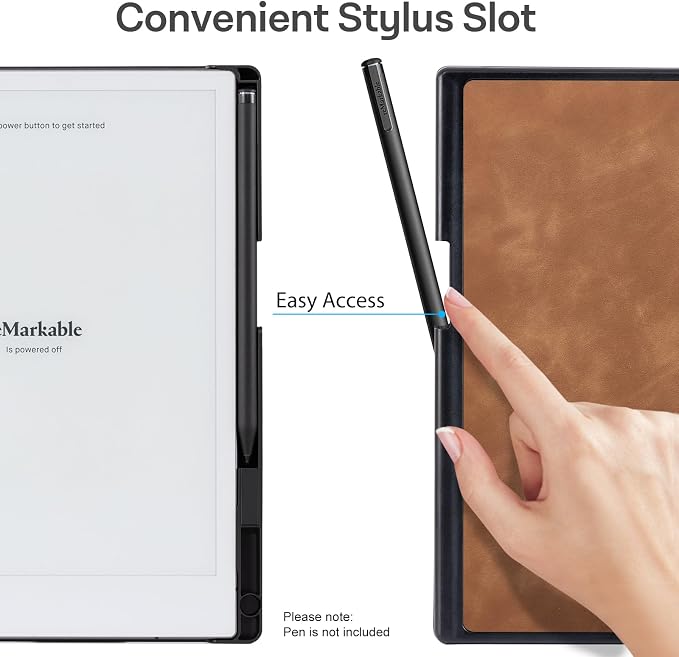 CoBak Stand Case for Remarkable 2 Paper Tablet 2020 10.3 with Hand Strap | Lightweight and Hard Back Shell Protective Book Folio Cover with 2 Kickstand Stand Angles and Pen Holder Features Black