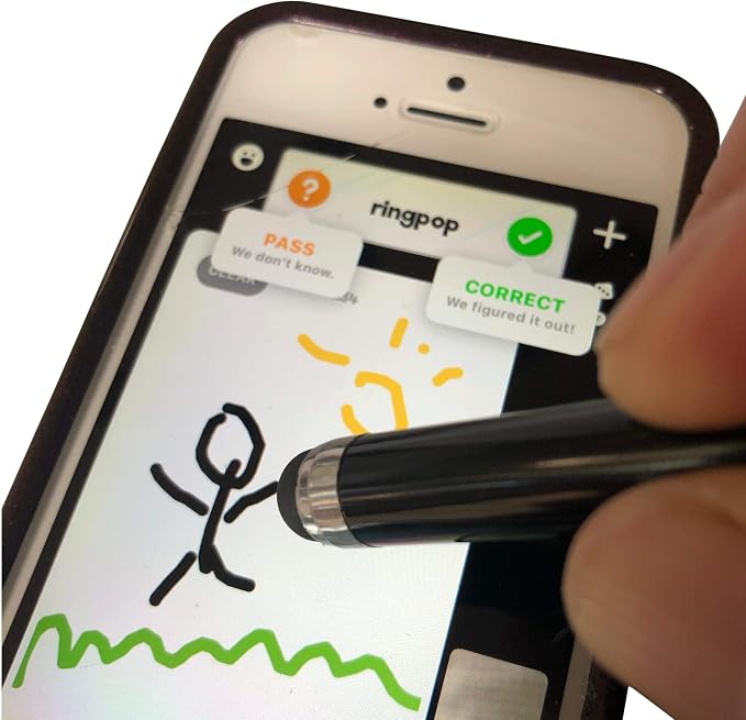 BoxWave Stylus Pen Compatible with iPhone 6 Plus - Bullet Capacitive Stylus Mini Stylus Pen with Keyring Loop - Jet Black