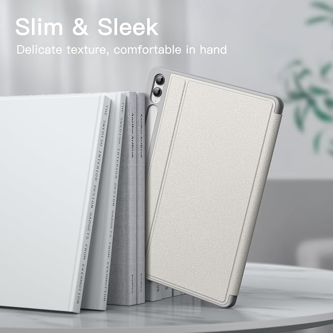 JETech Case for Samsung Galaxy Tab S9 FE+ / S9 FE Plus 12.4-Inch with S Pen Holder Slim Folio Stand Protective Tablet Cover Multi-Angle Viewing (Black)