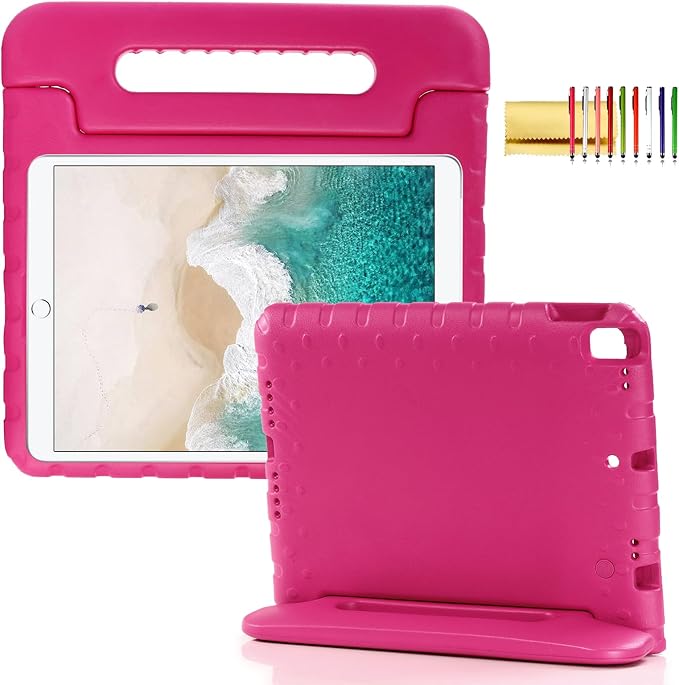Kids Case for iPad Pro 11 M5/M4 &amp iPad Air 11 (2026/2025/2024) Shockproof Case with Pencil Holder Techcircle Light EVA Foam Handle Stand Bumper Protective Child Friendly Drop Proof Cover Black