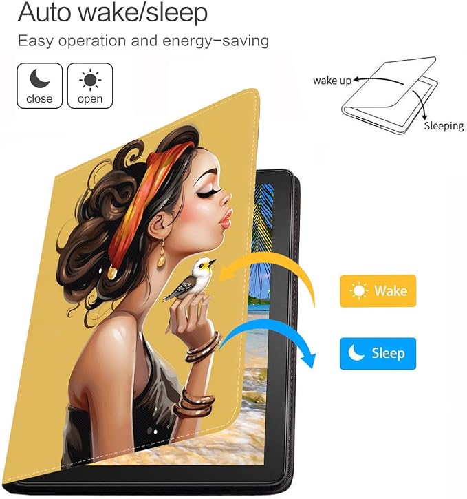 Case for iPad (A16) 11th Generation 11 Inch 2025 iPad 10th Generation 10.9 Inch 2022 Protective Leather Case Adjustable Stand Auto Wake/Sleep Smart Case - African American Girl