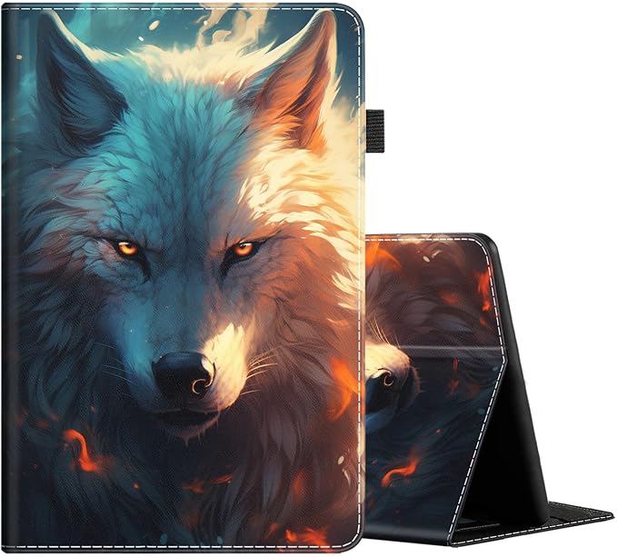 Case for All-New Amazon Fire HD 10 and 10 Plus Tablet (13th/11th Generation 2023/2021 Release) 10.1 Multi-Angle Smart Stand Cover Auto Sleep/Wake Skull and Fire