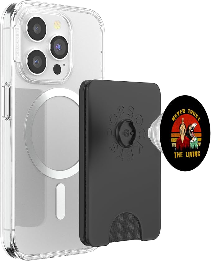 Never Trust The Living Retro Vintage Creepy Goth Grunge Emo PopSockets Adhesive PopGrip