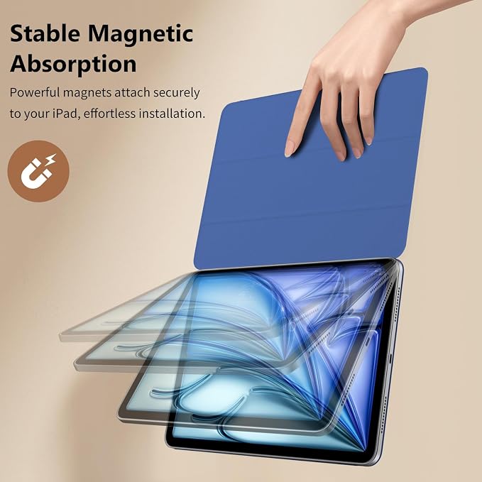 TiMOVO Magnetic Case for iPad Air 11 M4/M3/M2 Air 5th/4th Gen Black | Smart Folio Magnetic Slim Trifold Stand Protective Cover Auto Wake/Sleep