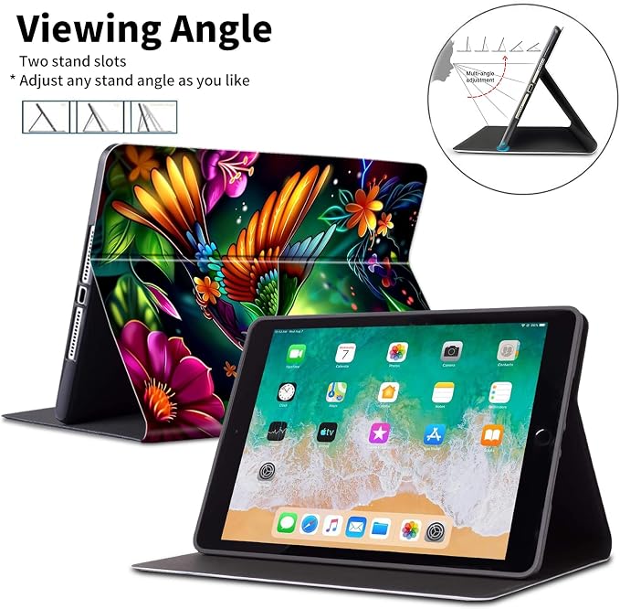 Case for Microsoft Surface Go 4/3/2/1 (2023/2021/2020/2018)-Slim PU Leather Lightweight Adjustable Stand Smart CoverAmerican Flag