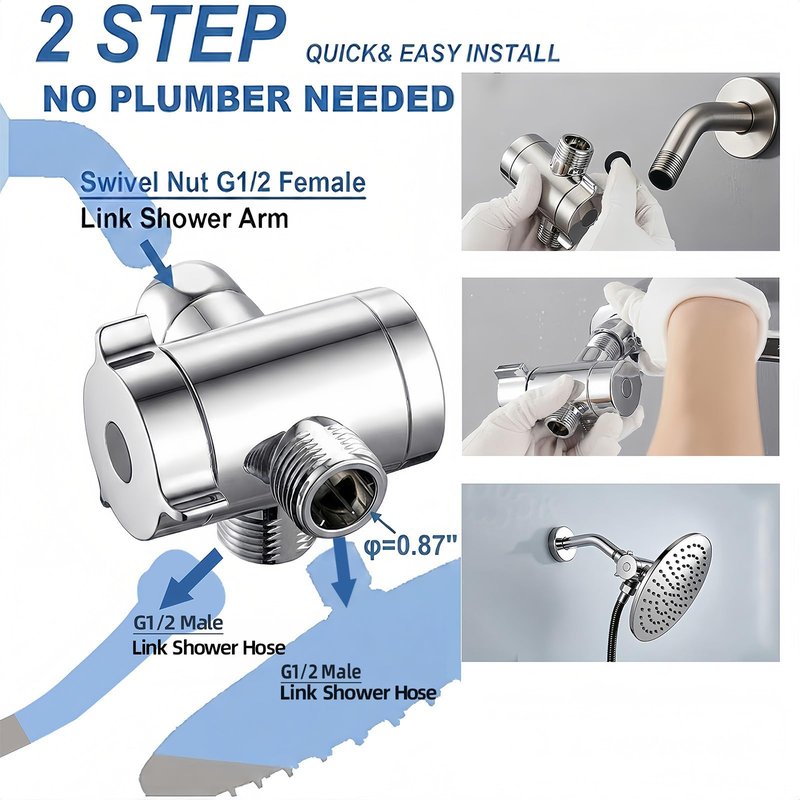 KroBer Dog Shower Sprayer Attachment for Pet Showering, Chrome Finish