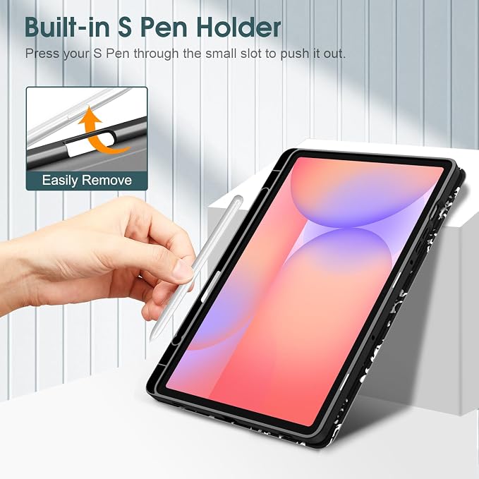 Fintie Slim TPU Case for Samsung Galaxy Tab S10 Lite/S10 FE/S9 FE 5G 10.9 | Tri-Fold Viewing Stand Full Protection S Pen Holder Auto Sleep Wake Black