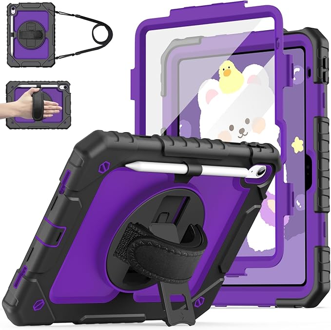 Cantis Case for iPad 9th/8th/7th Generation with Screen Protector iPad 10.2 Case 2021/2020/2019 with 360 Degree Rotating Stand/Shoulder Strap/Pencil Holder Alpine Green