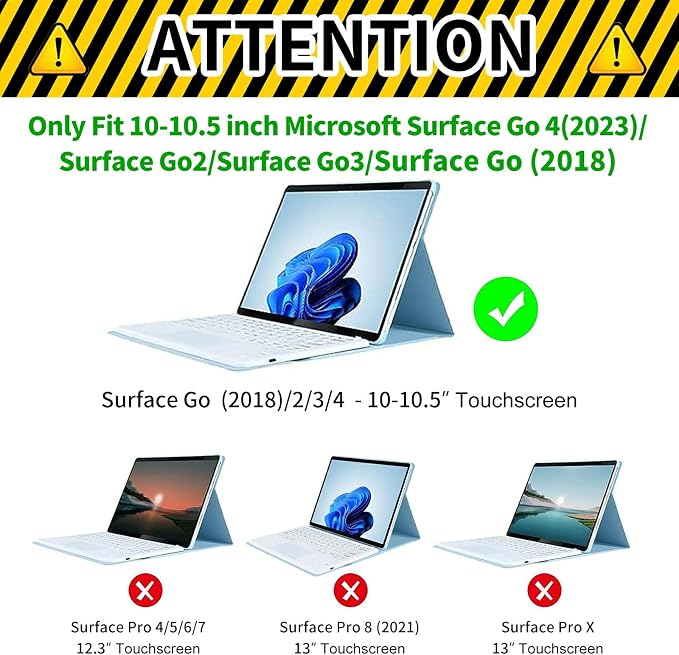 Case for Microsoft Surface Go 4/3/2/1 (2023/2021/2020/2018)-Slim PU Leather Lightweight Adjustable Stand Smart CoverAmerican Flag