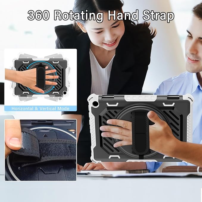 for Flre HD 8 &amp 8 Plus Case 12th/10th Generation | (2024/2022/2020 Release) with 360 Kickstand Hand Strap for Kids