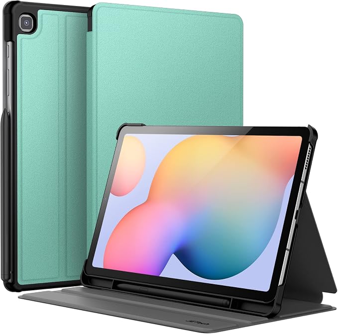JETech Folio Case Cover for Samsung Galaxy Tab S6 Lite 10.4 Black | Multi-Angle Stand Cover S Pen Holder Slim Protective Cover Auto Wake/Sleep