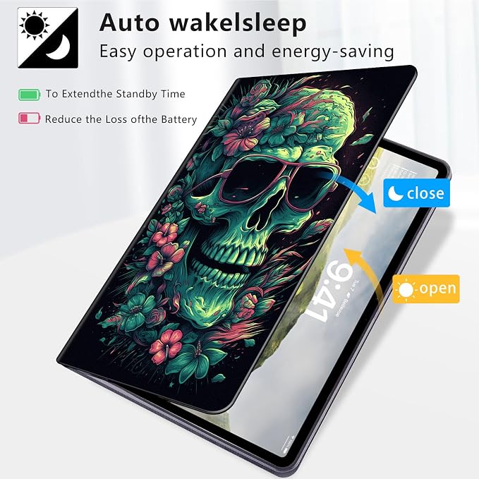 Case for iPad Air 11-inch (M4 2026 / M3 2025 / M2 2024) iPad Air 5th/4th Gen (2022/2020) 10.9 Slim PU Leather Folio Stand &amp Auto Sleep/Wake Protective Smart Cover Tree Fluorescent