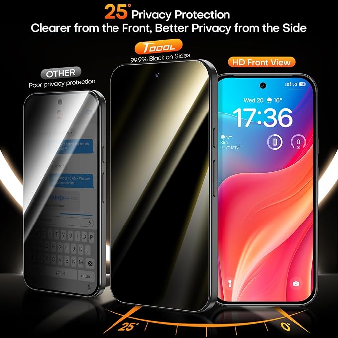 TOCOL for Pixel 2026 Screen Protector Clear | Easy Installation Bubble-Free 9H+ Tempered Glass 11FT Military Grade Shatterproof Anti-Scratch Case Friendly HD 2 Pack