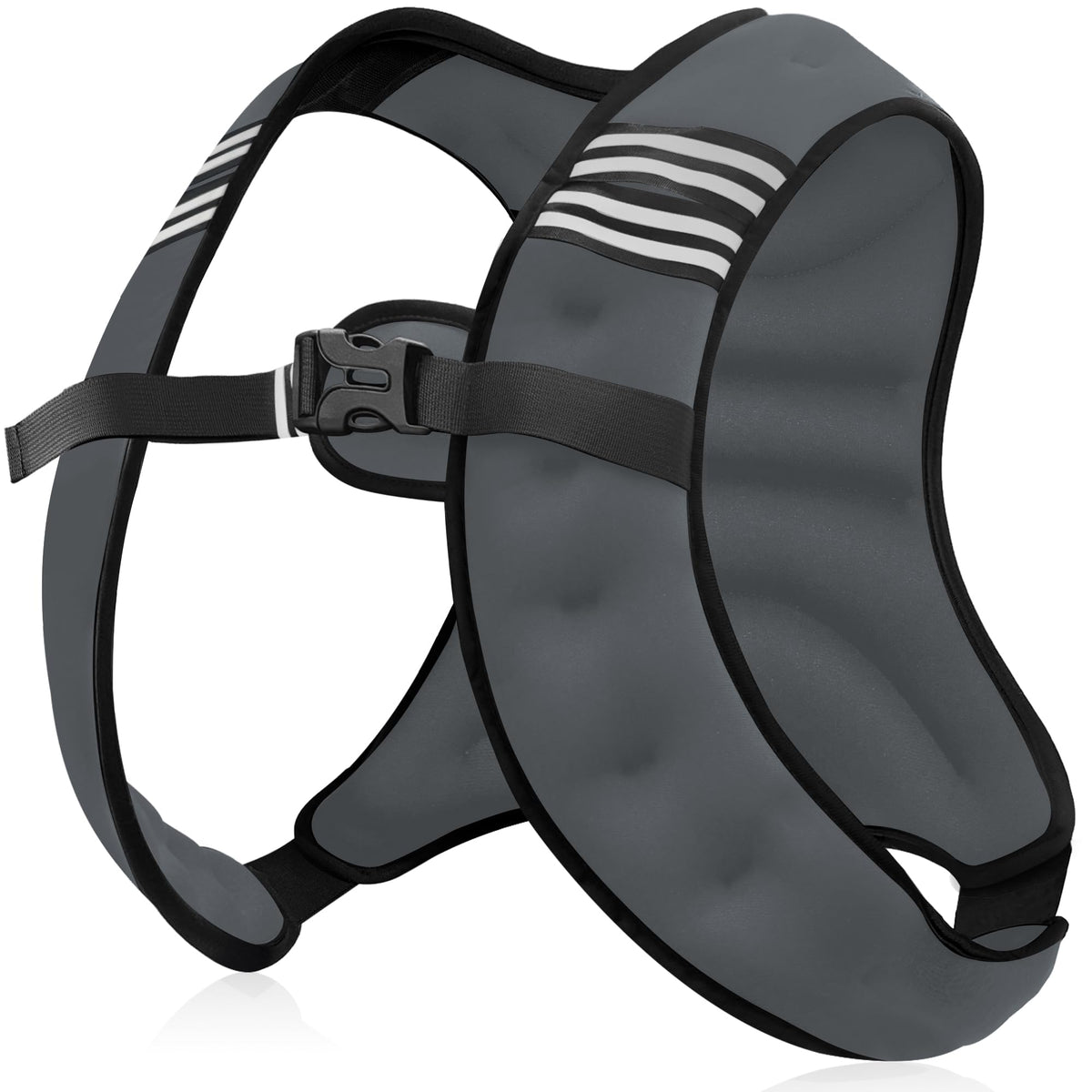 NATURELUX Weighted Vest with Reflective Stripe and Adjustable Buckle Straps, Dark Grey, 10 lbs