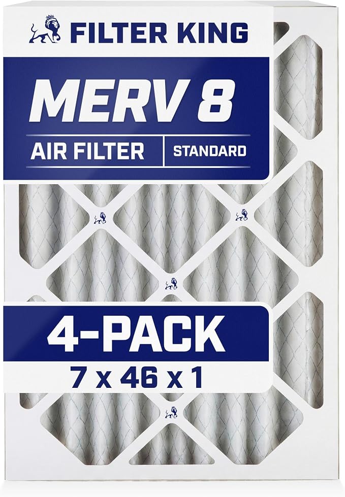 Filter King 7x46x1 Air Filter | 4-PACK | MERV 8 HVAC Pleated A/C Furnace