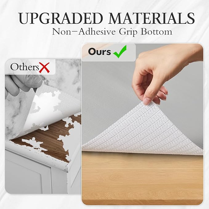 Beautysaid Shelf and Drawer Liner for Kitchen Cabinet, Non Adhesive Non Slip Shelf Paper Waterproof Washable Thickened for Dresser Pantry Shelve Bathroom Protector Liner(Light Grey,23.6 in x 10 FT)