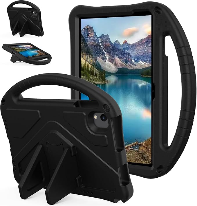 YRH for Urao C107 10.1 inch Tablet Case 2024 Kids EVA Shockproof Cover with Handle Kickstand for Urao Android Tablet 10.1'' (Black)