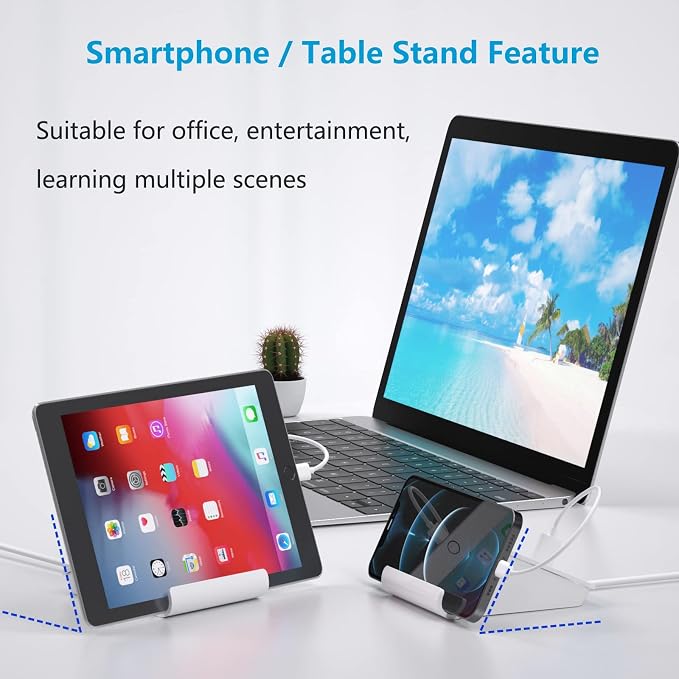 USB C Charging Station 35W VHBW 6 Port 3A and 3C(1Port *USB-C PD20W Fast) Desktop Fast Charging Station for iPhone 14/13/12Samsung Galaxy S23/S22/S21etc