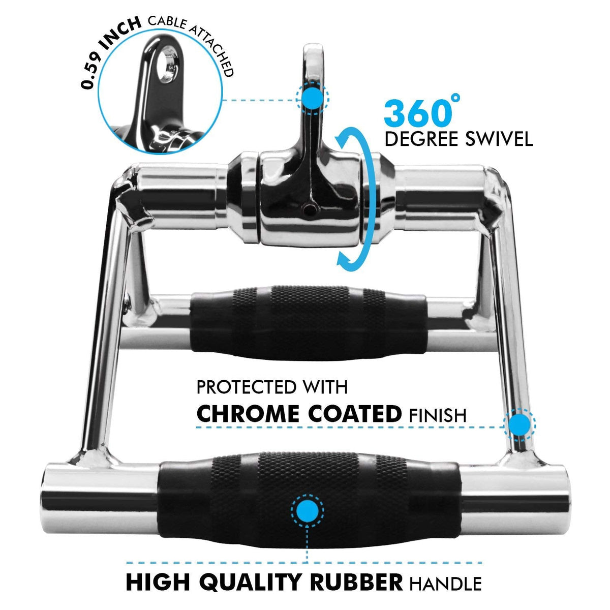 A2ZCARE LAT Pull Down Cable Machine Attachment - Cable Machine Accessories for Home Gym with Multi Option