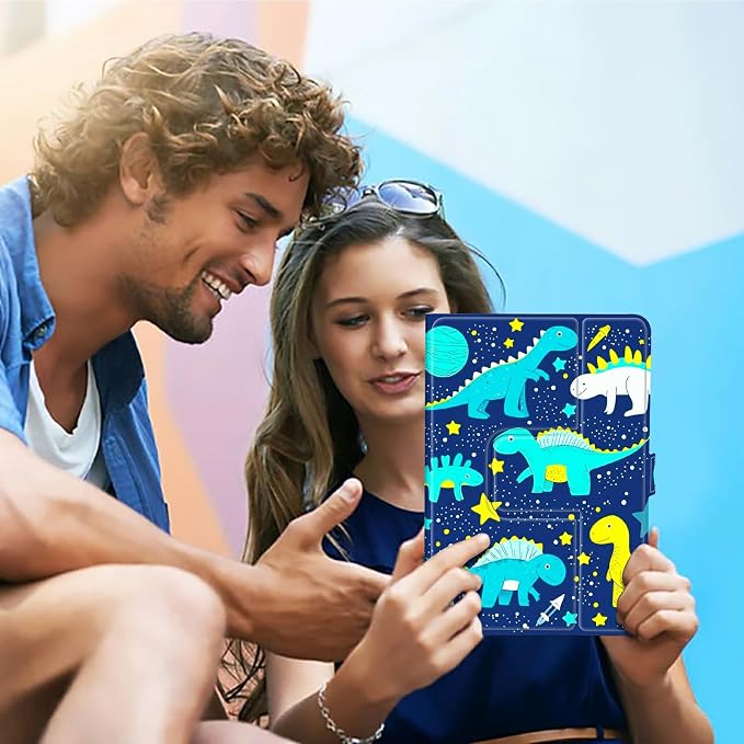 for Walmart Onn 10.1 2024 Onn 10.1 Gen 4 Universal Tablet Case 360 Degree Rotating Kickstand Protective Stand Case with Multiple Viewing PU Leather Shell Case Black Book Cat