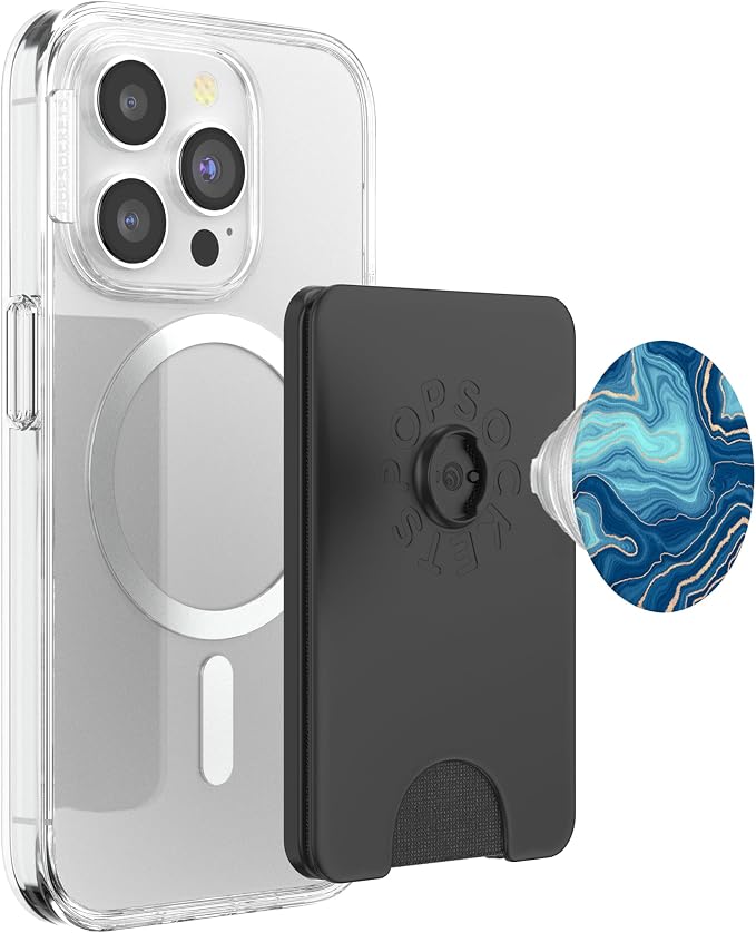 Elegant Ocean Blue Watercolor Abstract Swirl Pattern PopSockets Adhesive PopGrip