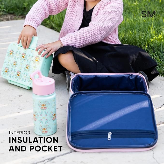 Simple Modern Kids Lunch Box for School | Reusable Insulated Lunch Bag for Toddler, Girl, and Boy | Meal Containers with Exterior & Interior Pockets | Hadley Collection | Pink Ballerina